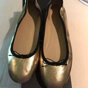 JCrew Ballet Flats on Metallic Gold